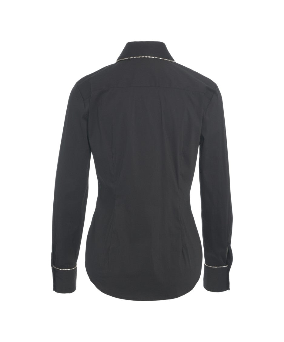 Himon's Long-Sleeve Blouse With Rhinestone Embellishments And Tailored Fit