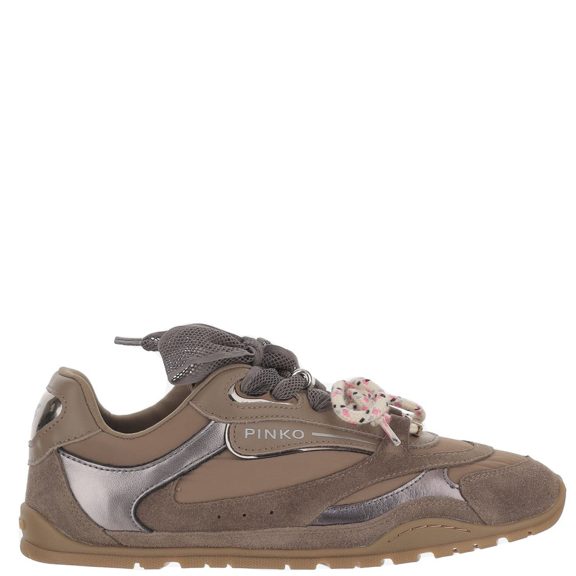 Pinko Structured Brown Sneakers With Contrasting Accents