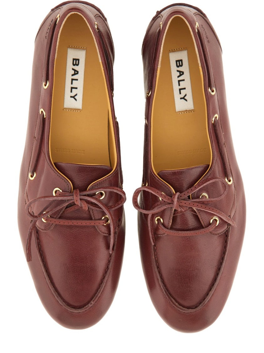 Bally Moccasin Plume With Polished Leather Upper And Decorative Bow