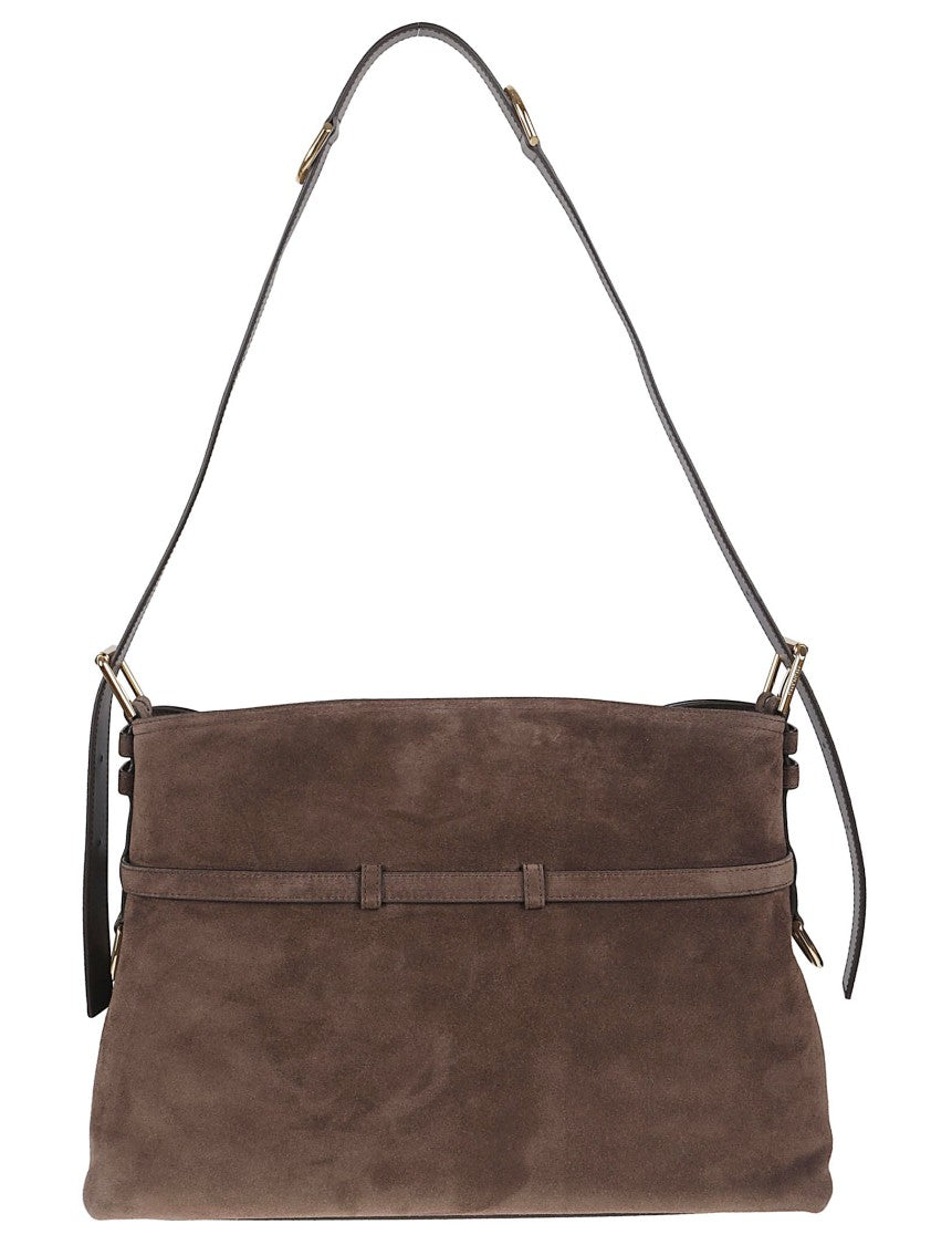 Givenchy Medium Suede Calf Leather Shoulder Bag With V-Shaped Silhouette
