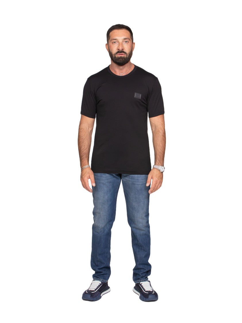 Dolce & Gabbana Classic Patch-Detail Crewneck Cotton T-Shirt