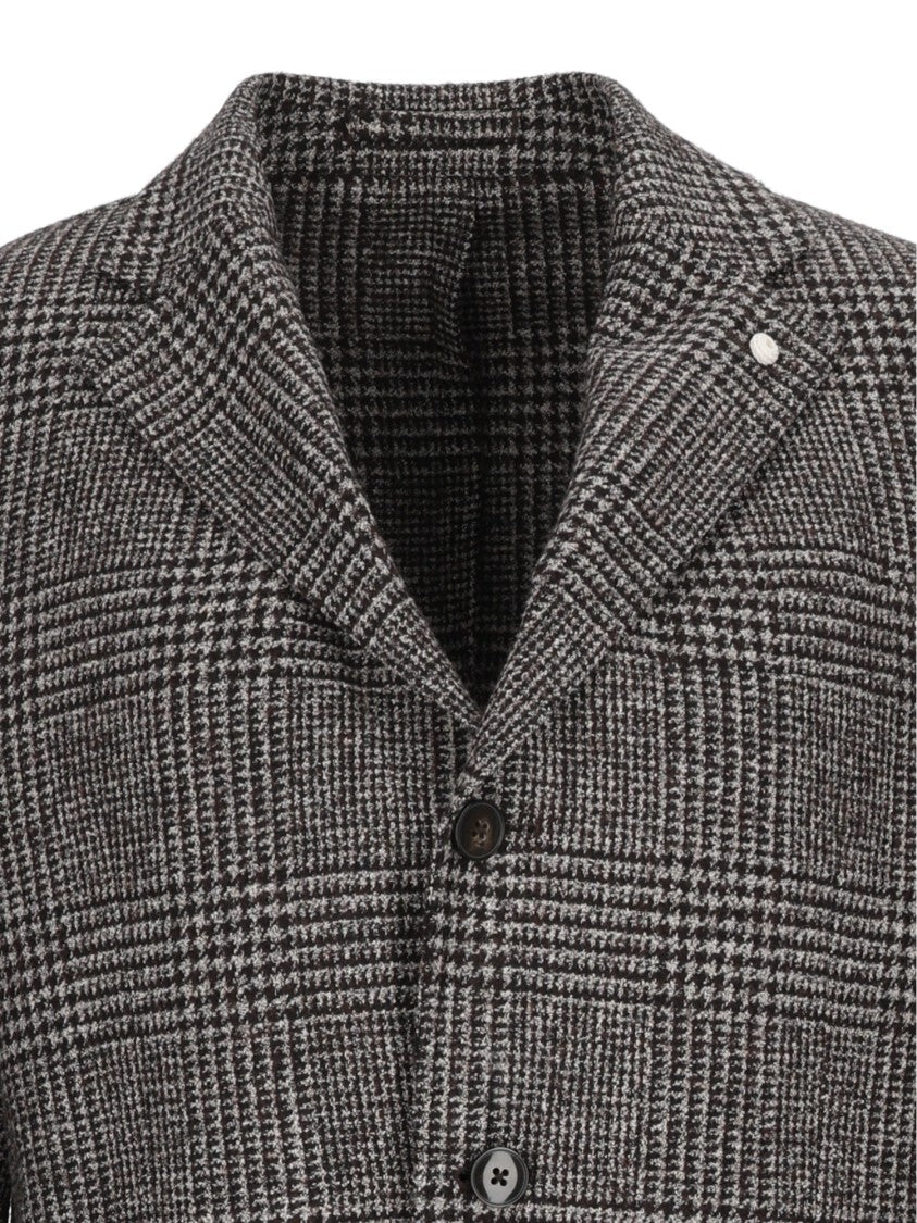 Luigi Bianchi Sartoria Drop 7 Checkered Flap Pocket Blazer