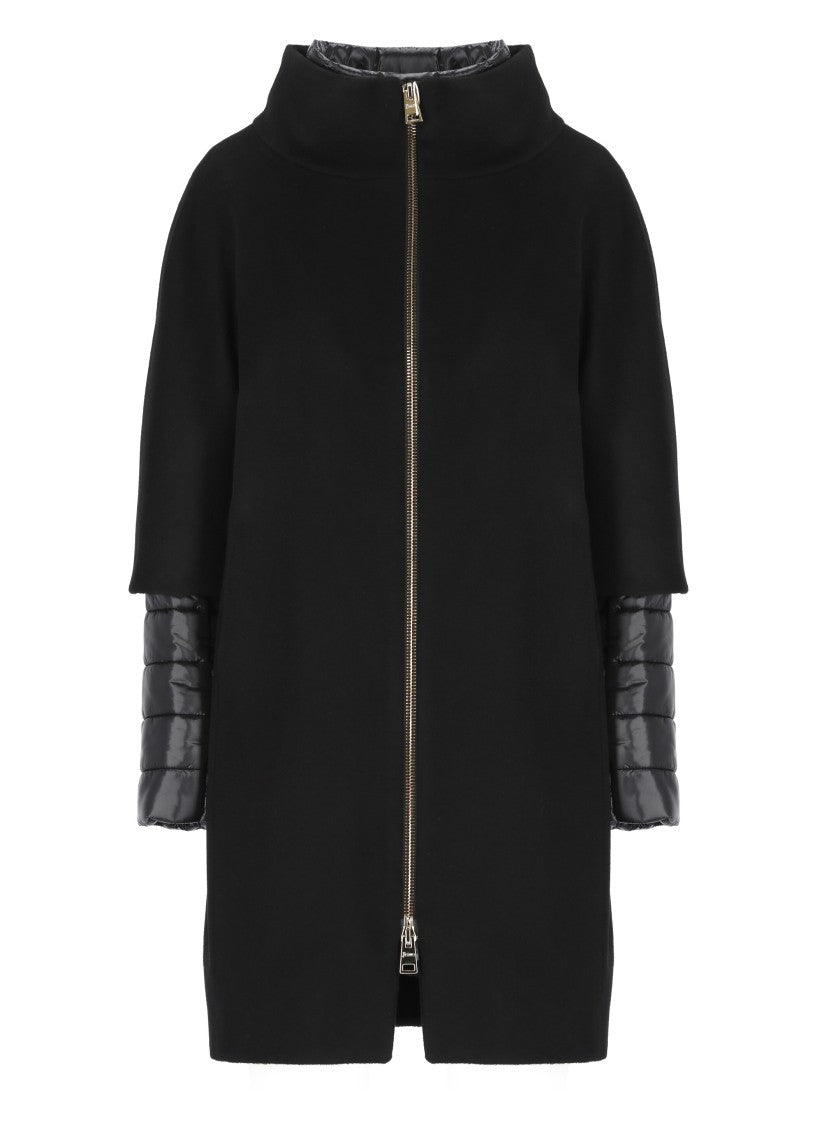 Herno Virgin Wool Coat With High Neck