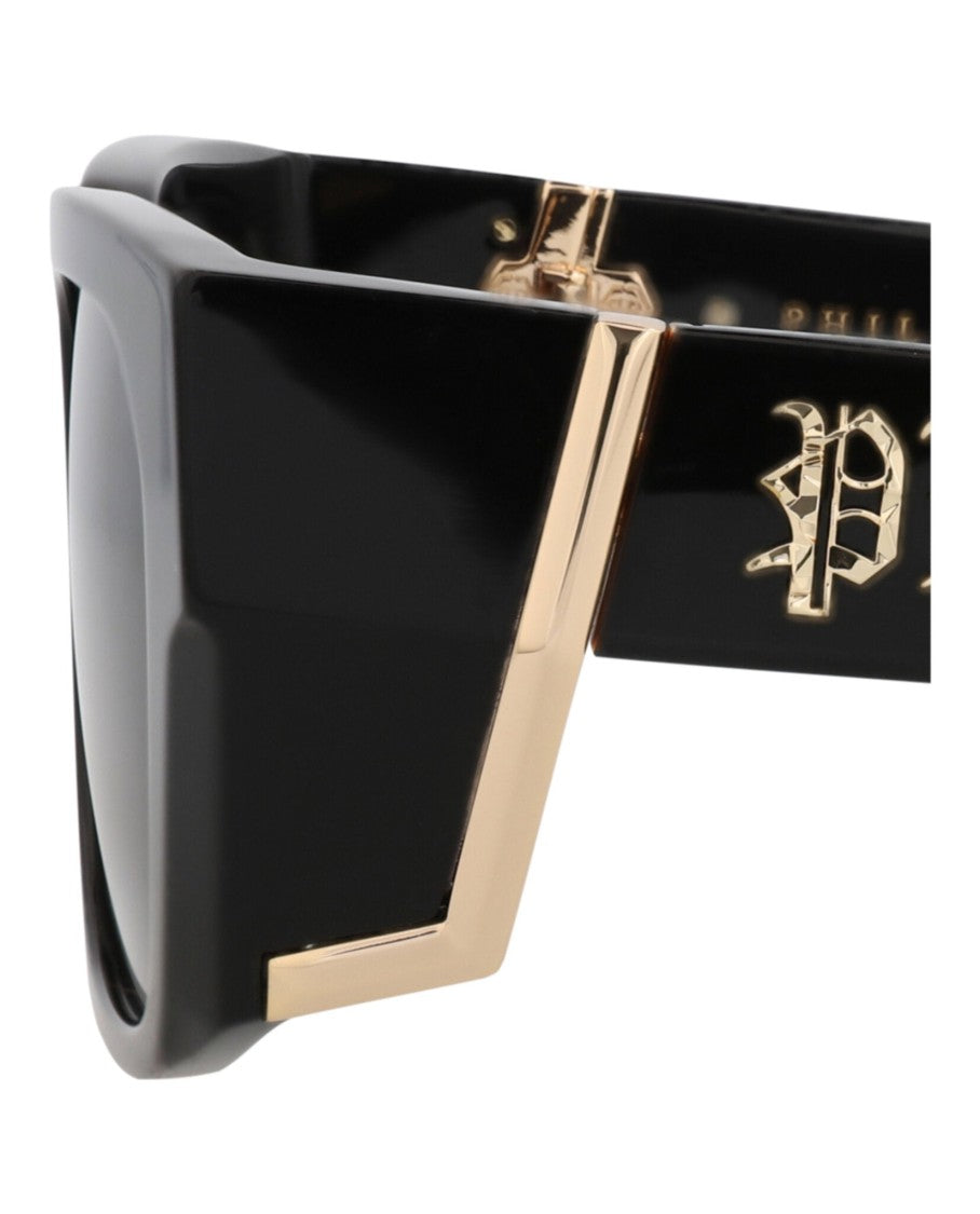 Philipp Plein Square-Frame Acetate Sunglasses With Gold Accents