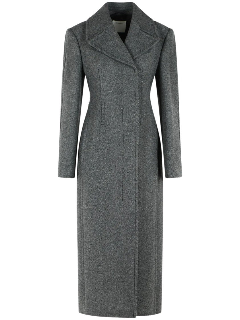 Sportmax Chevron Virgin Wool Double-Breasted Coat