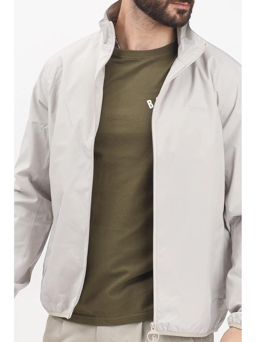 Barbour White Unlined Full-Zip Polyester Windbreaker