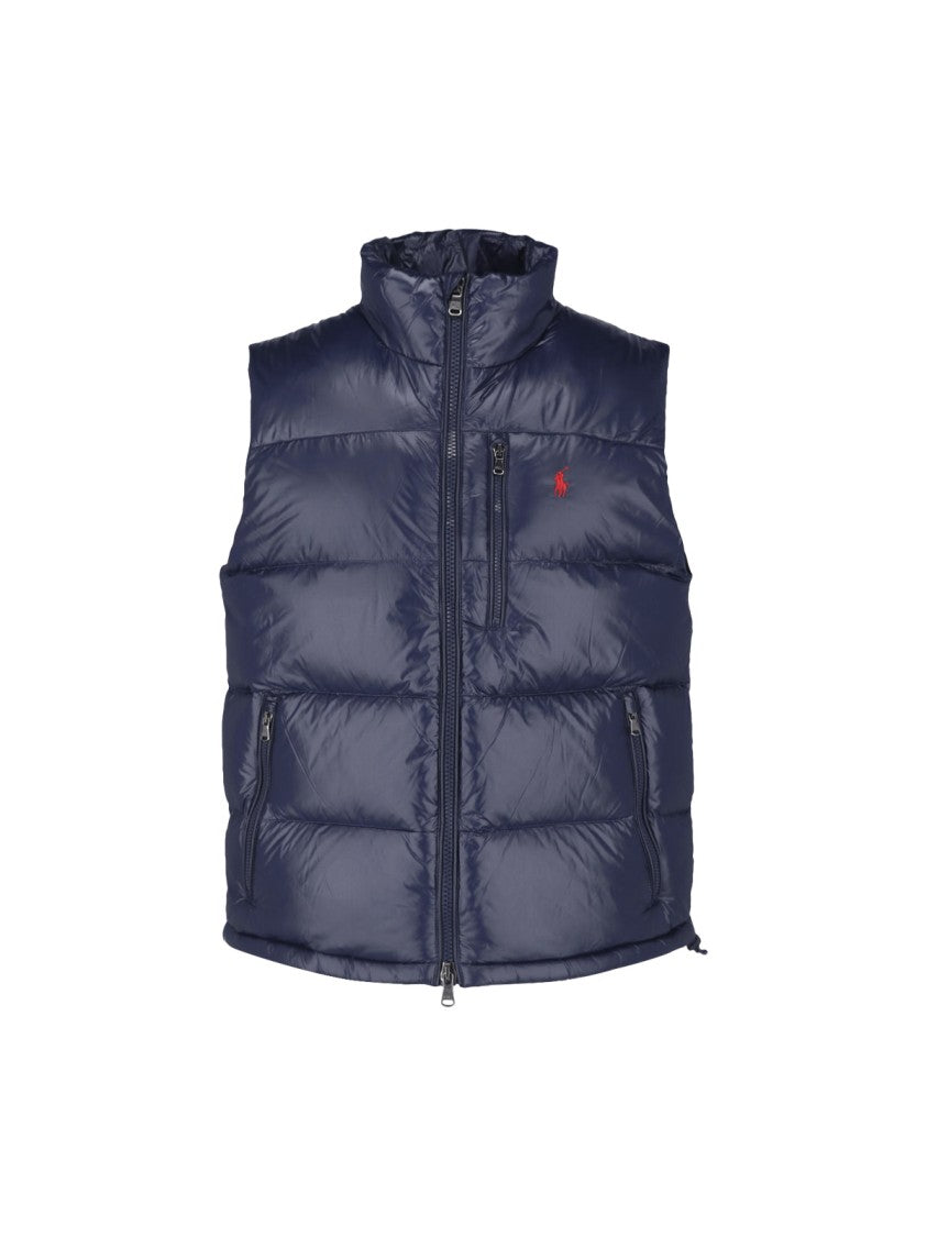 Polo Ralph Lauren Blue Quilted Padded High-Neck Vest