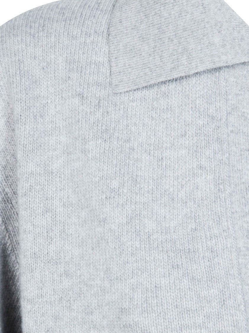 Victoria Beckham Light Grey Genevieve Merino Wool Cashmere Sweater