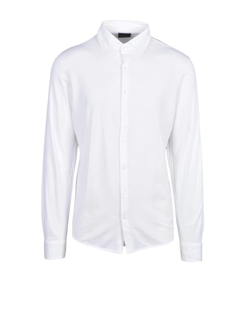 Ambrosio White Cotton Button-Down Shirt