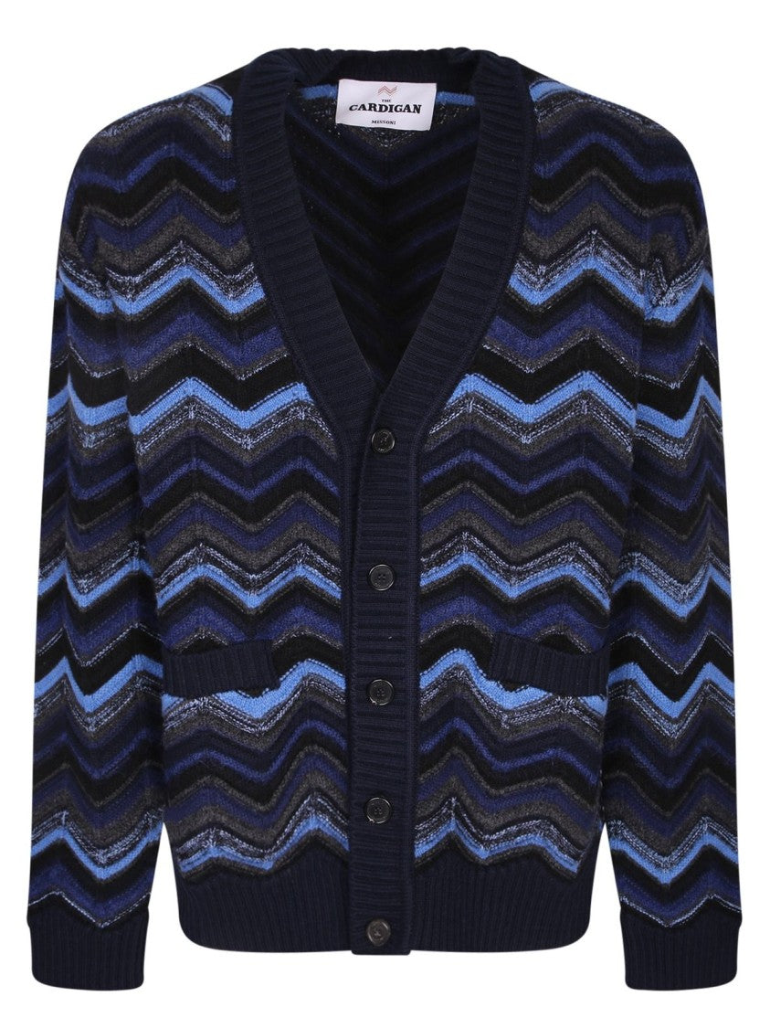 Missoni Midnight Blue Zigzag Pattern Cardigan