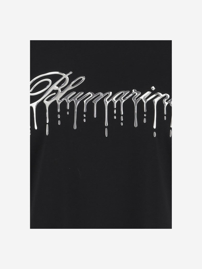 Blumarine Cotton T-Shirt With Cast-Effect Logo