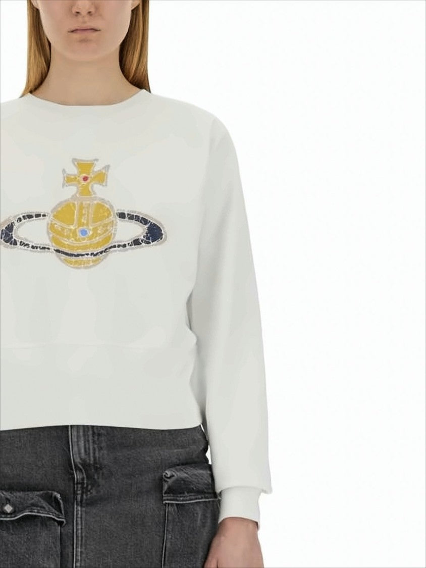Vivienne Westwood Cropped Long-Sleeve T-Shirt With Graphic Design