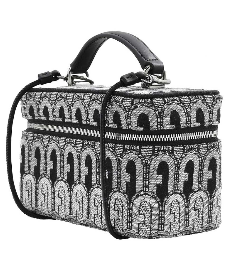 Furla Structured Grey Wallet With Zip Closure