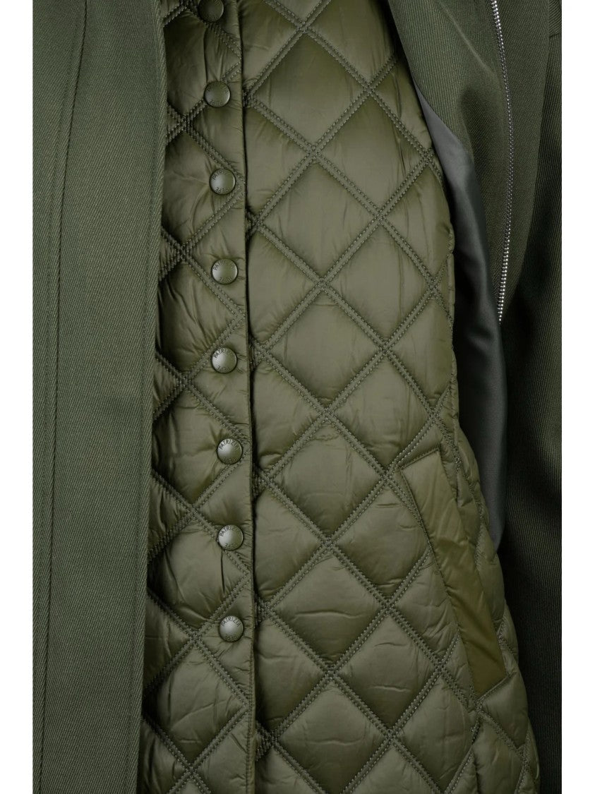 Patrizia Pepe Green Wool-Blend Double-Breasted Coat