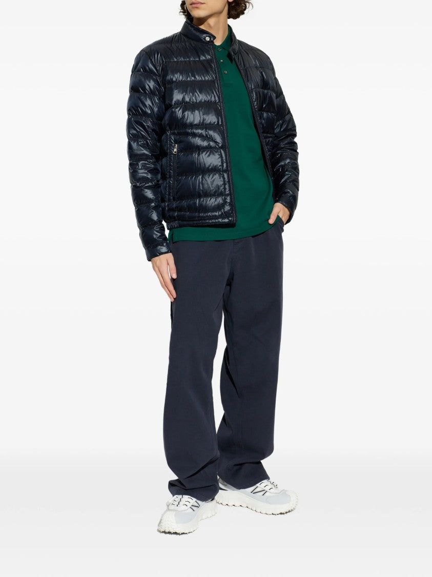 Moncler Black High-Collar Puffer Jacket With Glossy Finish