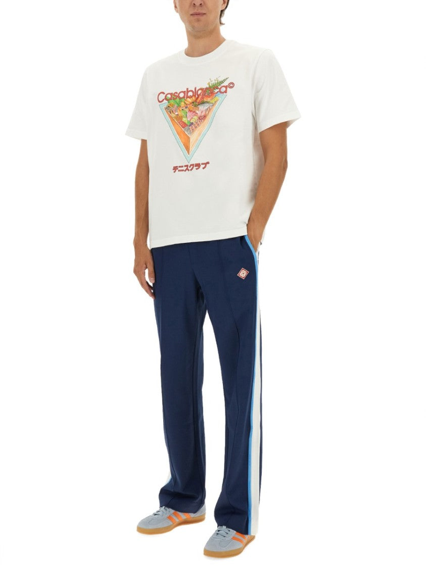 Casablanca Organic Cotton Graphic Print Crew Neck T-Shirt