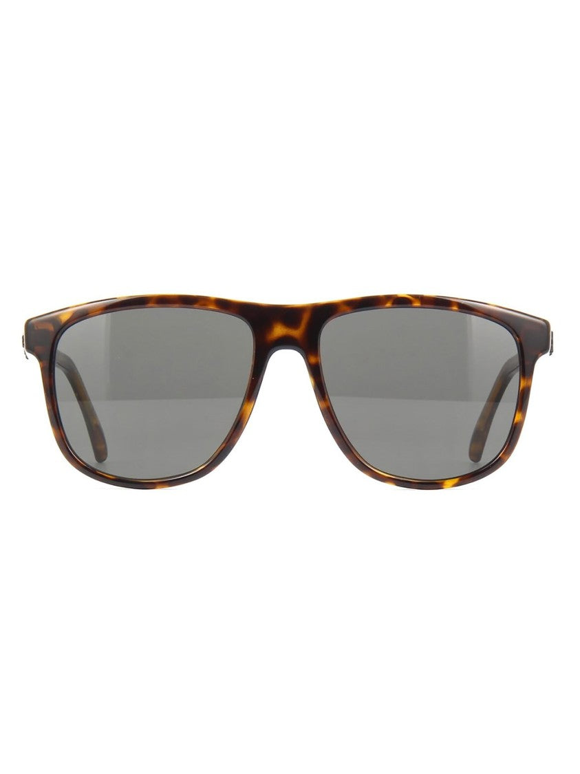 Saint Laurent Rectangular Tortoiseshell Acetate Sunglasses With Dark Grey Lenses