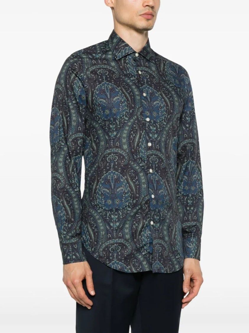Etro Slim-Fit Shirt With Intricate Paisley Motif