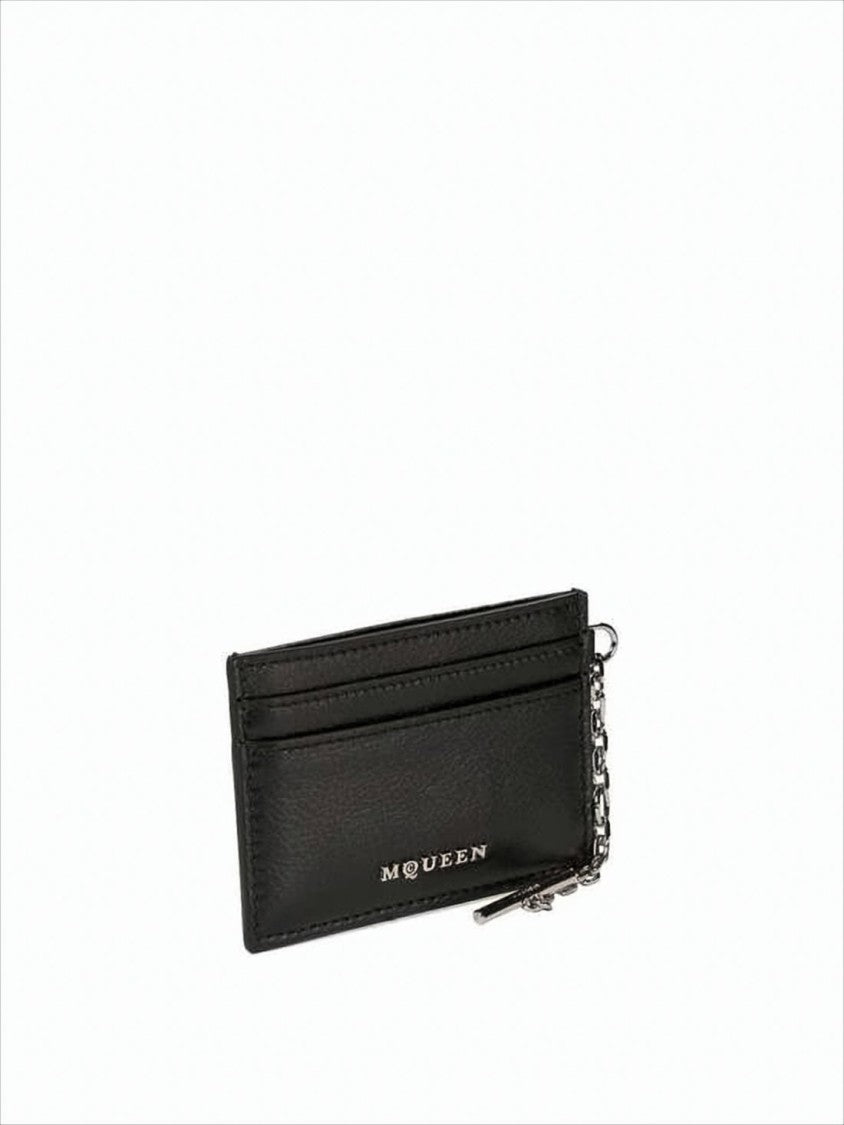 Alexander Mcqueen Rectangular Card Wallet With Metallic Detail