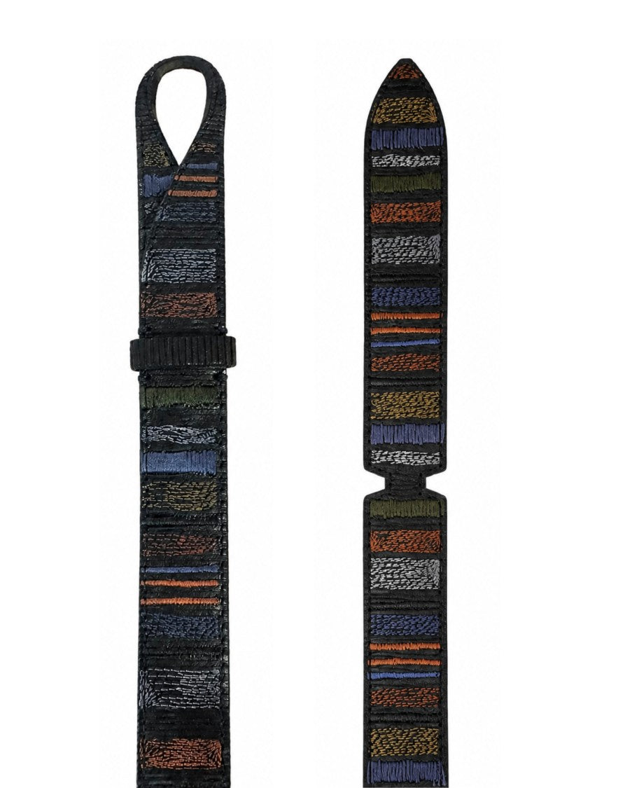 Orciani Dark Brown Stitched Leather Belt