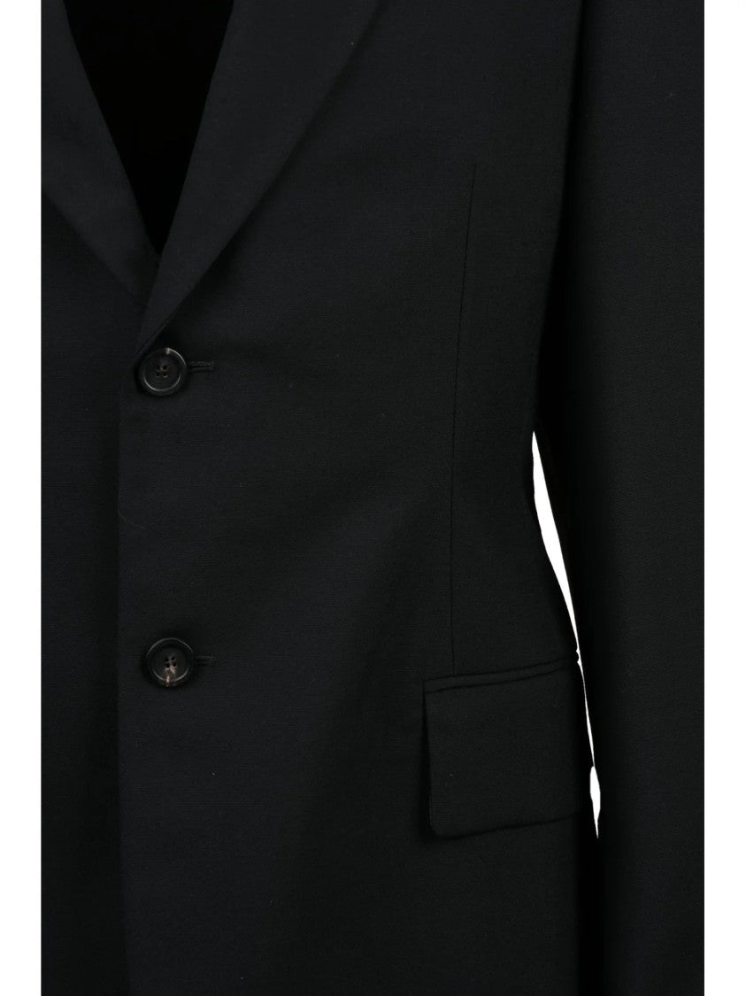 Balenciaga Black Cotton Fitted Blazer