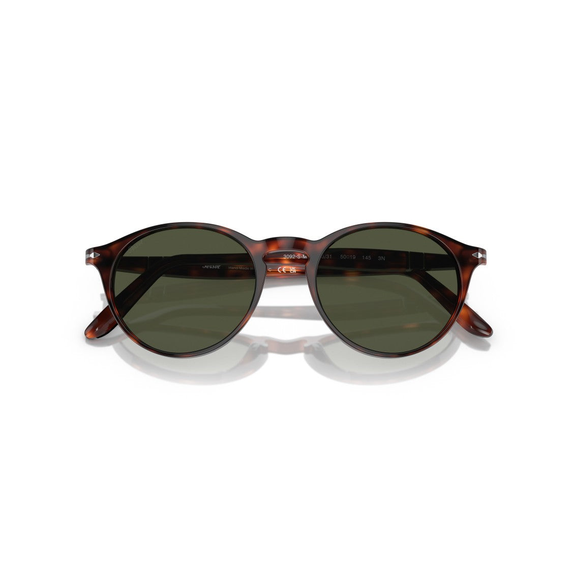Persol 0Po3092sm Round Tortoiseshell Acetate Sunglasses With Metal Accents