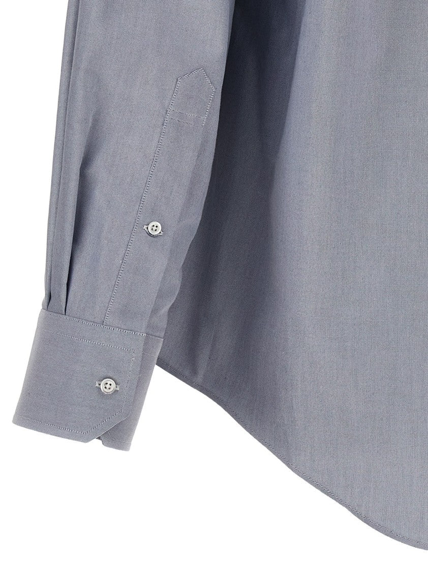 Thom Browne Patchwork Design Cotton Shirt With Striped Front