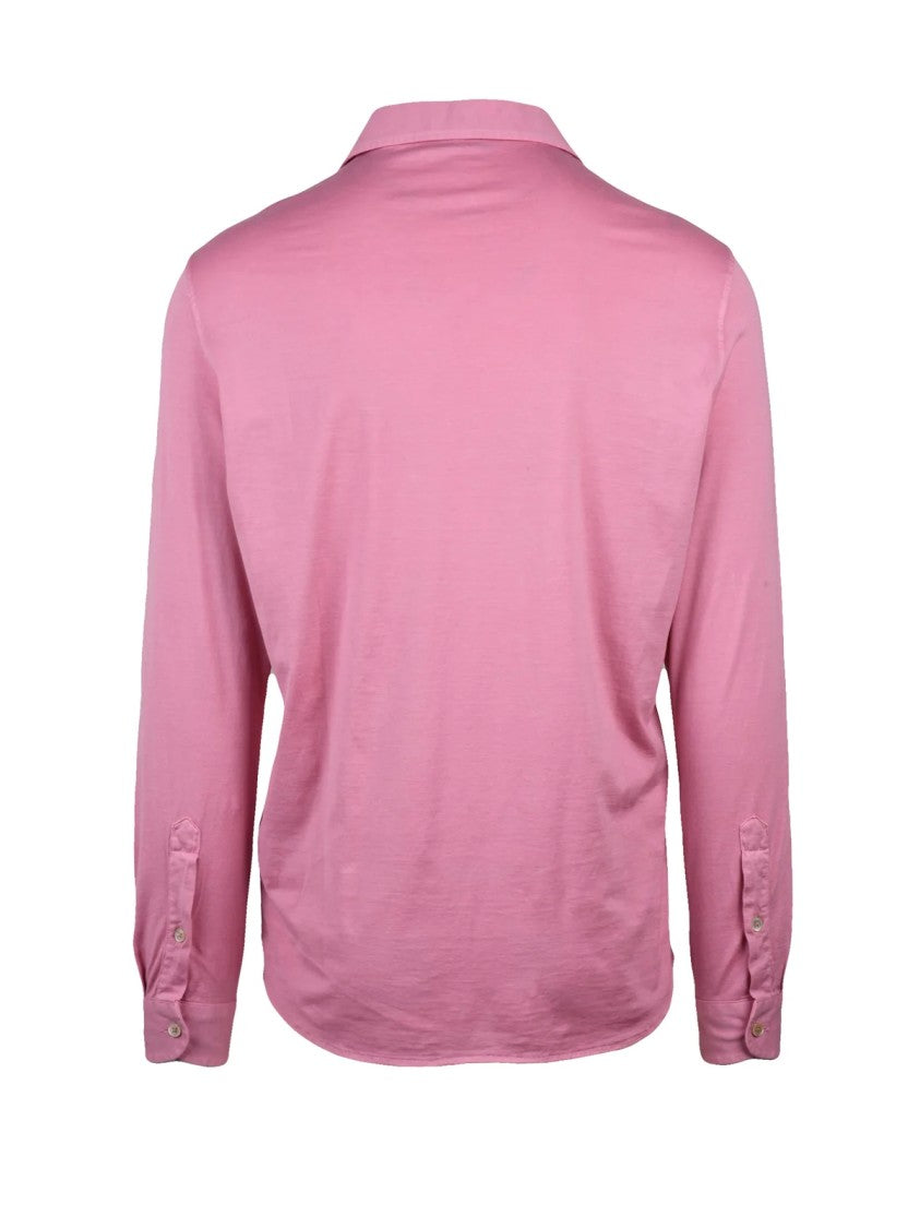 Filippo De Laurentiis Pink Long-Sleeve Cotton Polo Shirt