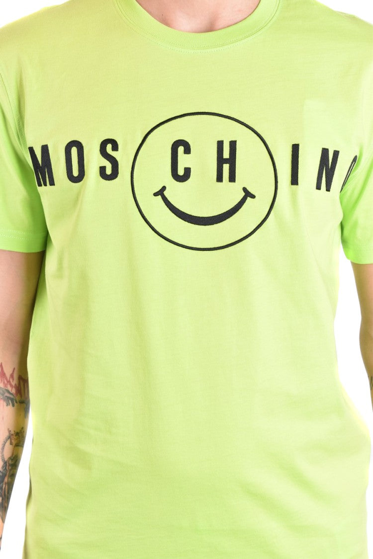 Moschino Multicolor Graphic T-Shirt With Smiley Detail