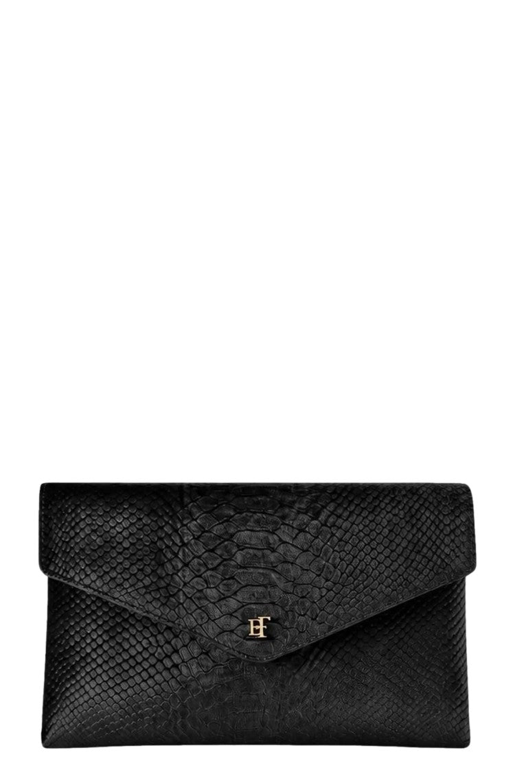 Elisabetta Franchi Rectangular Handbag With Textured Snakeskin Pattern And Chain Strap
