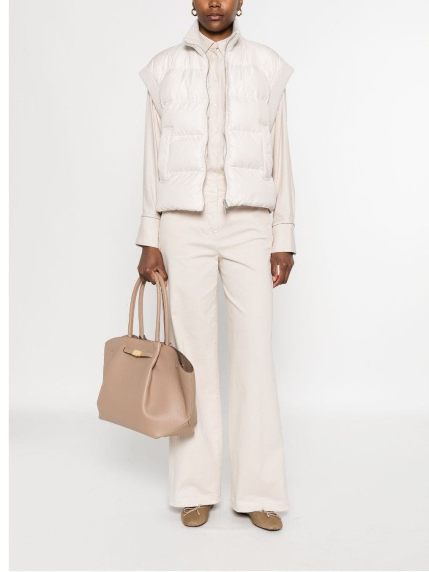 Peserico Quilted Beige Sleeveless Jacket