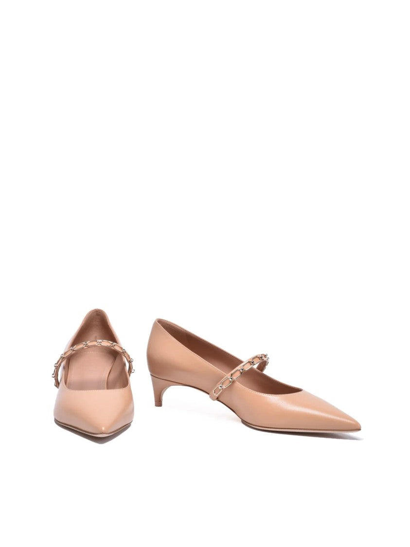 Malone Souliers Beige Leather Women's Pumps