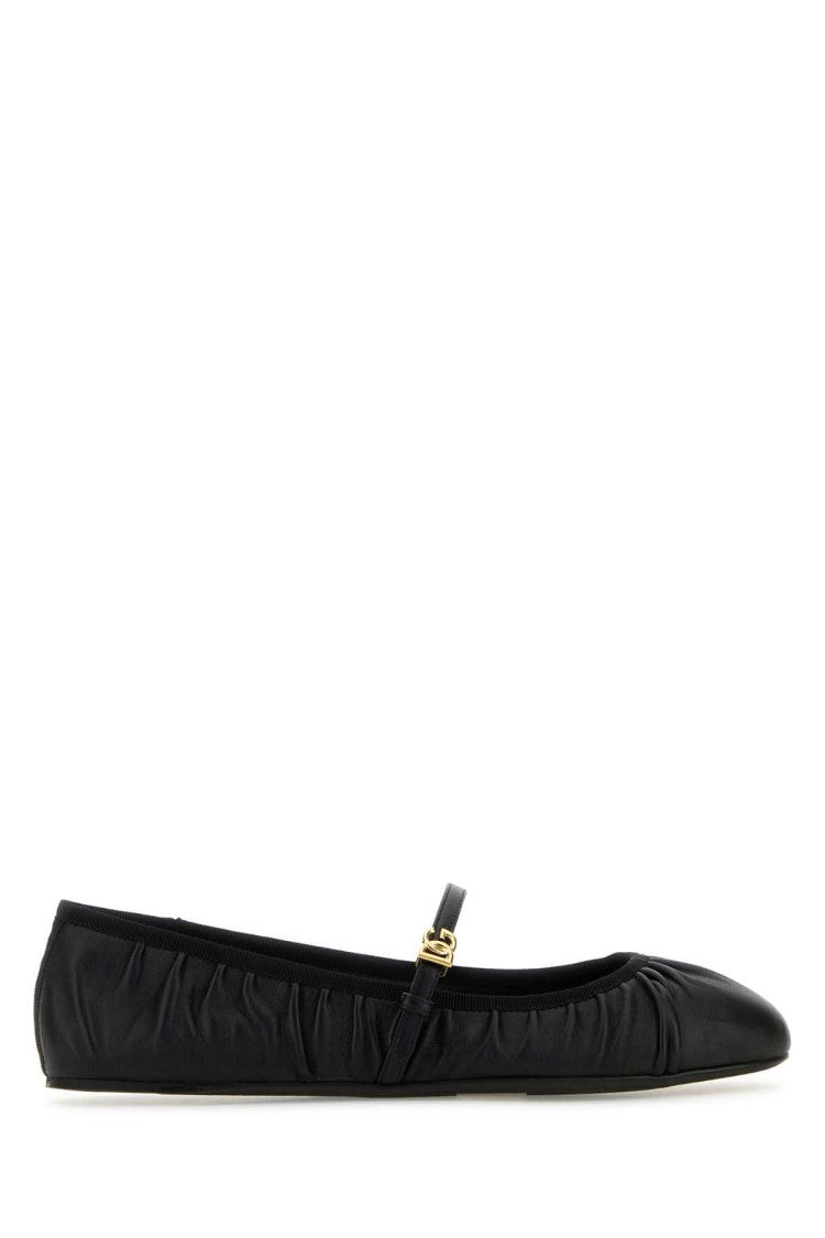 Dolce & Gabbana Black Nappa Leather Ballerinas