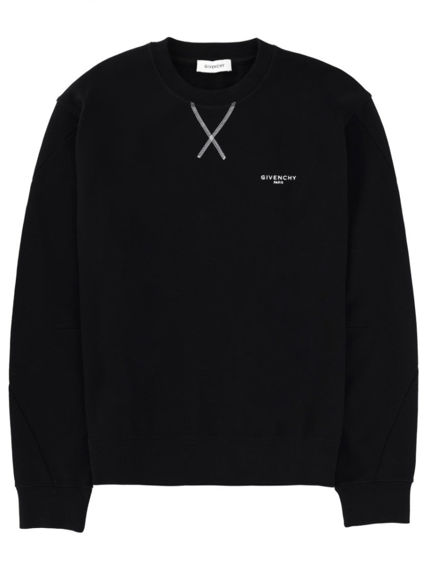 Givenchy Neutrals Crewneck Logo Cotton Sweatshirt