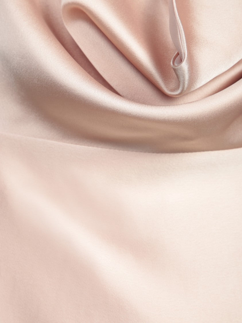 Blanca Vita Halter Neck Dress With Draped Bodice In Beige