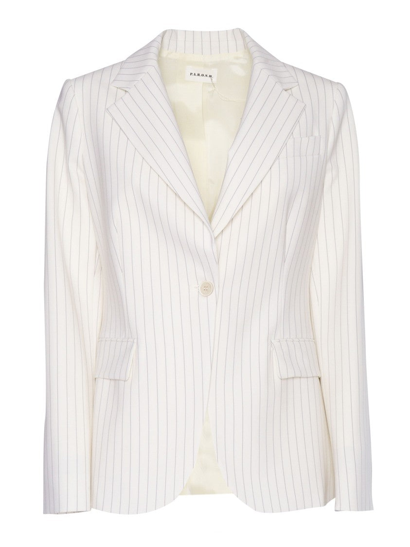 P.A.R.O.S.H. Pinstripe Tailored Blazer With Notched Lapel