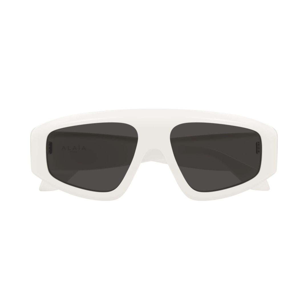 Azzedine Alaïa Aa0092s Oversized Rectangular Sunglasses In Glossy White Finish
