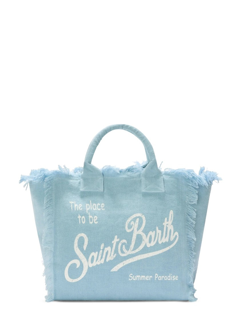 Mc2 Saint Barth Frayed Edges Linen Shoulder Bag