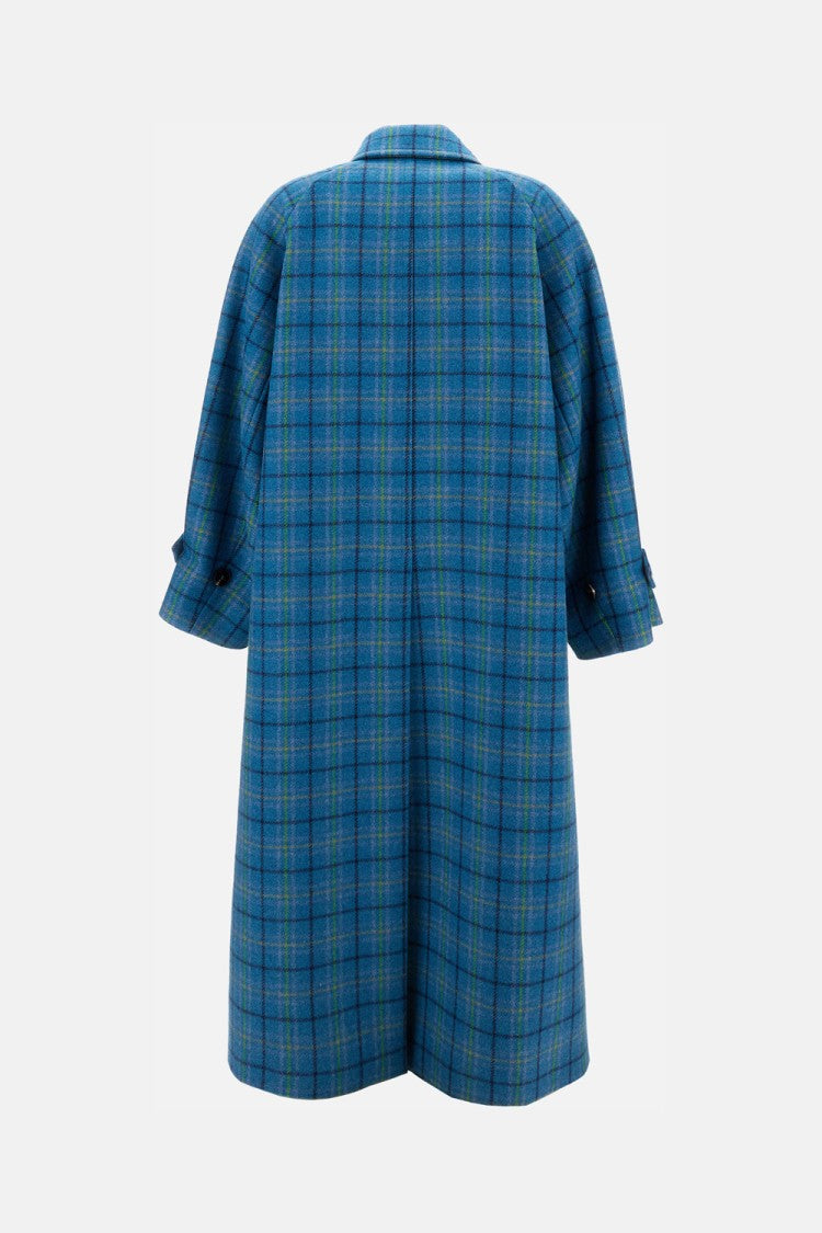 Alberto Biani Sleek Tailored Coat In Clear Blue