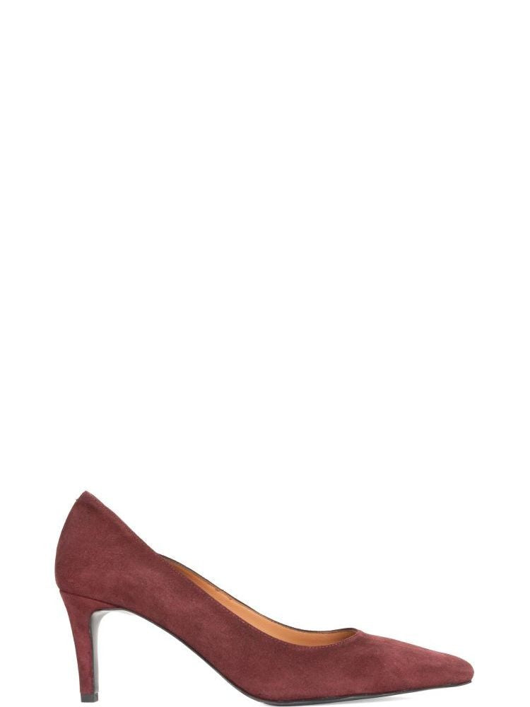 Sergio Moretti Red Pointed-Toe Suede Low-Heel Pumps