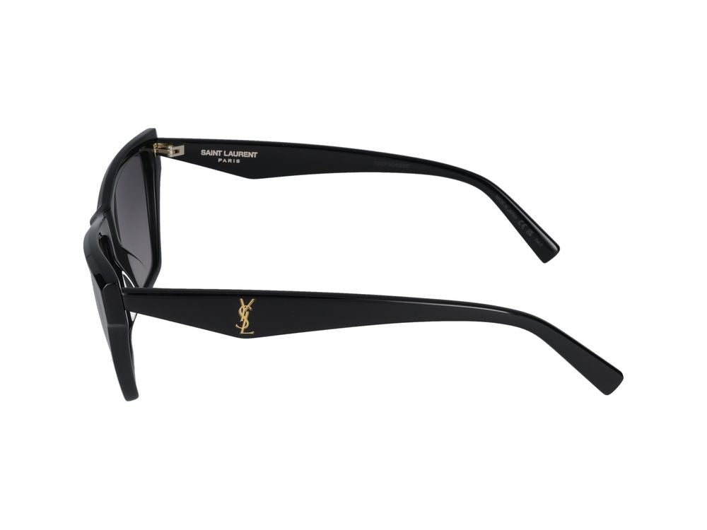 Saint Laurent Black Oversized Square Frame Sunglasses