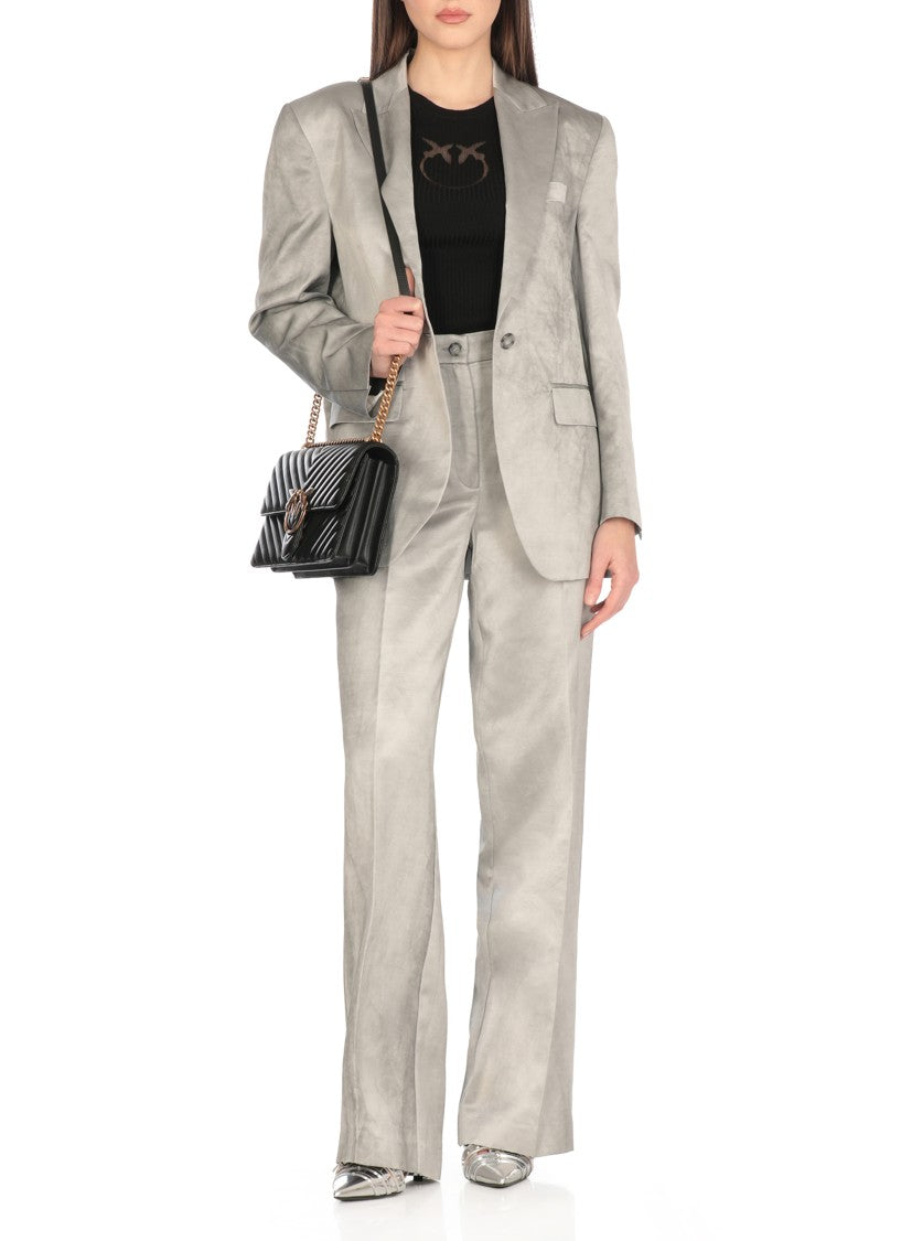 Pinko Grey Viscose Blend Pants