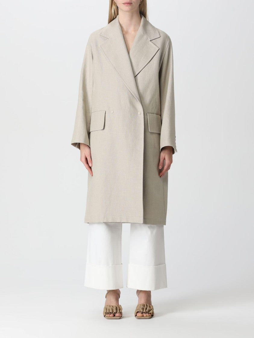 Max Mara Relaxed Silhouette Double-Breasted Coat With Belted Waist