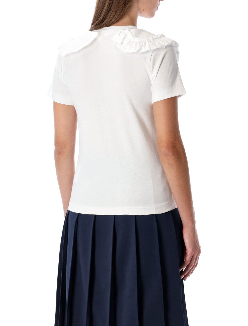 Comme Des Garçons Cotton T-Shirt With Romantic Ruffled Collar