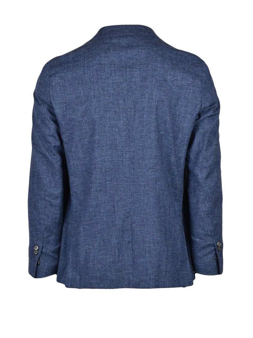 Lebole Multicolor Cotton Wool Viscose Linen Blazer Jacket