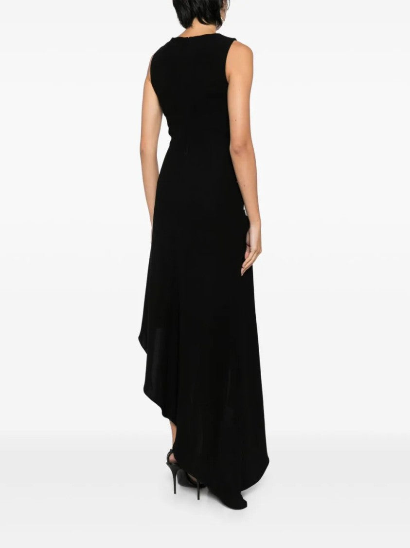 Saiid Kobeisy Crepe, High-Low Dress With Matching Embroidery