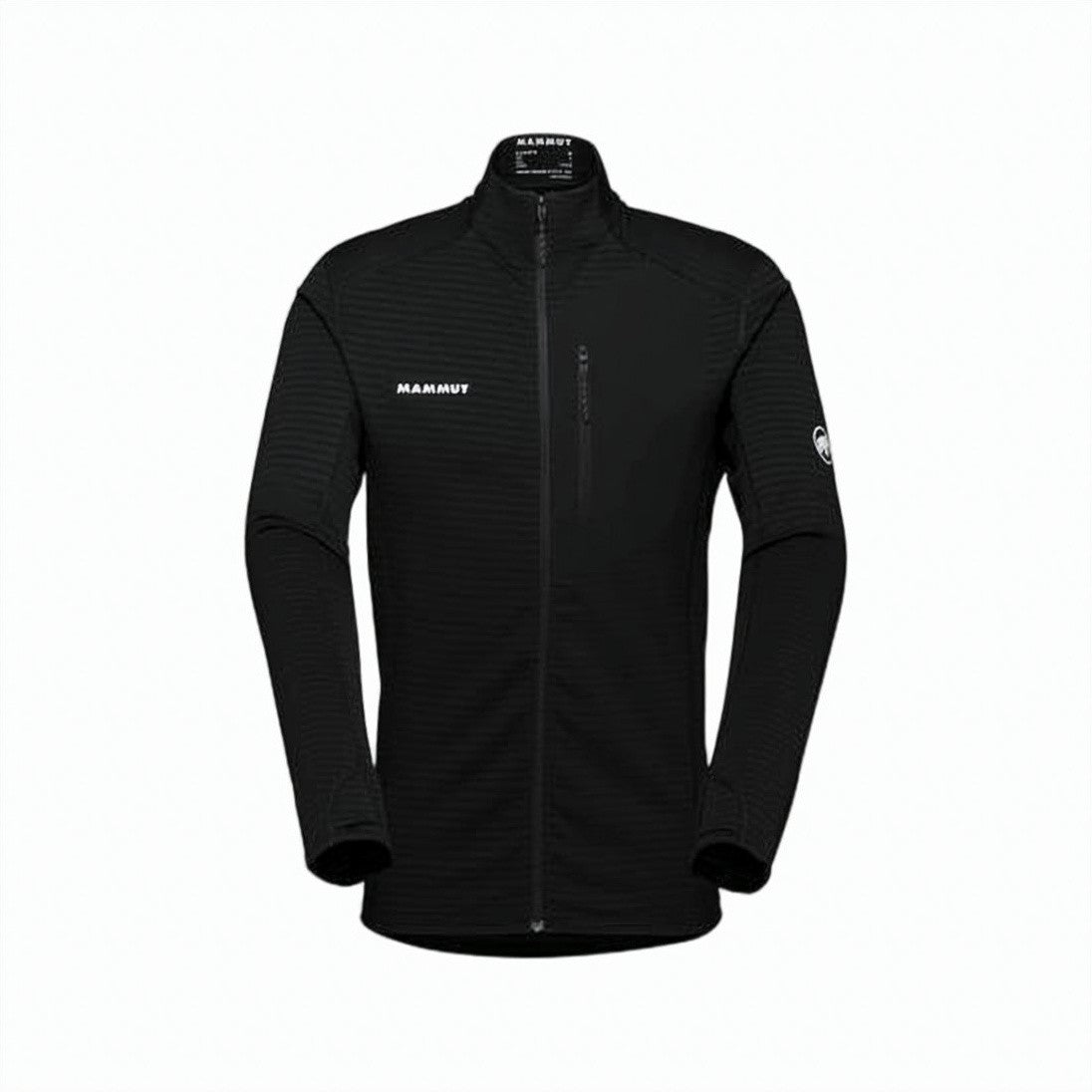 Mammut Fitted Black Long Sleeve Top With Textured Pattern