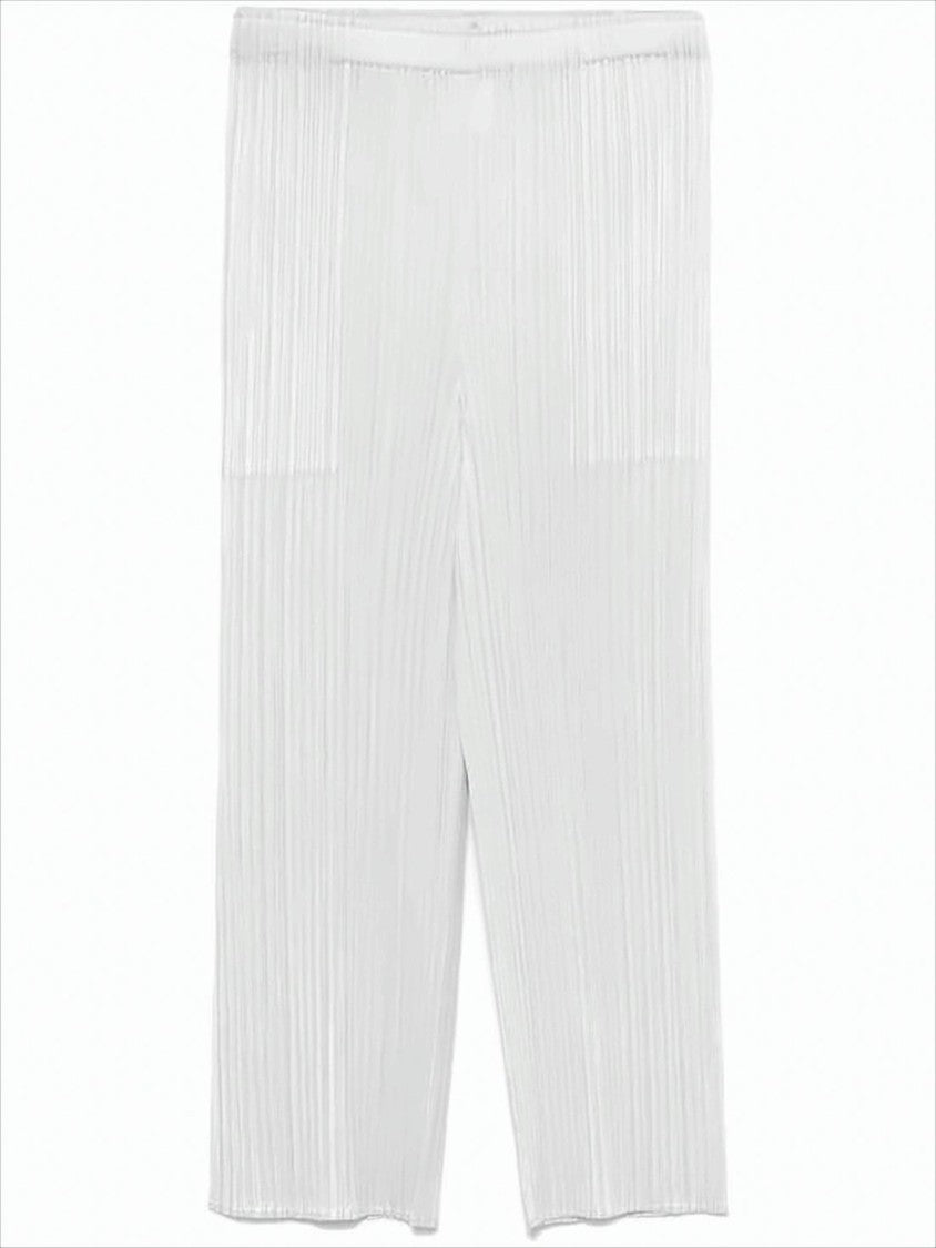 Pleats Please Cropped Wide-Leg Training Pants With Textured Pleats