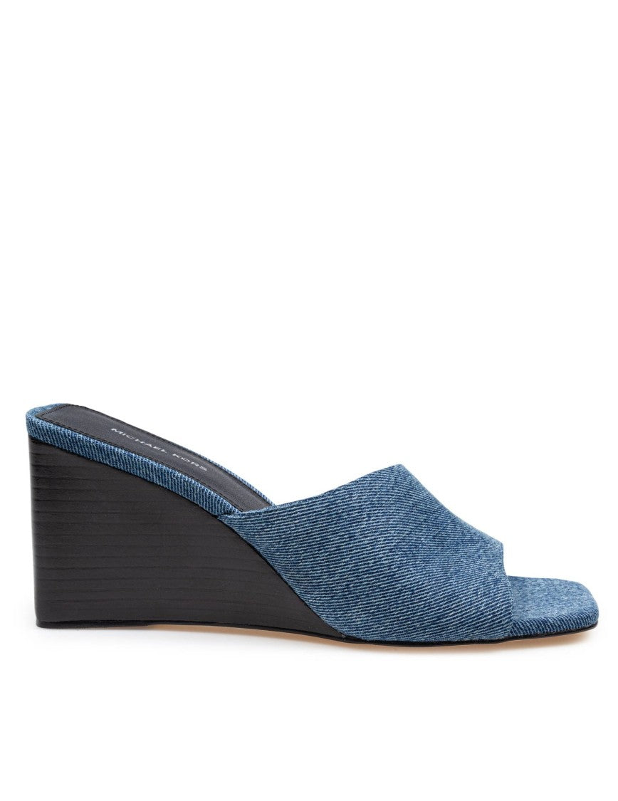 Michael Kors Merriam Wedge In Jeans Fabric