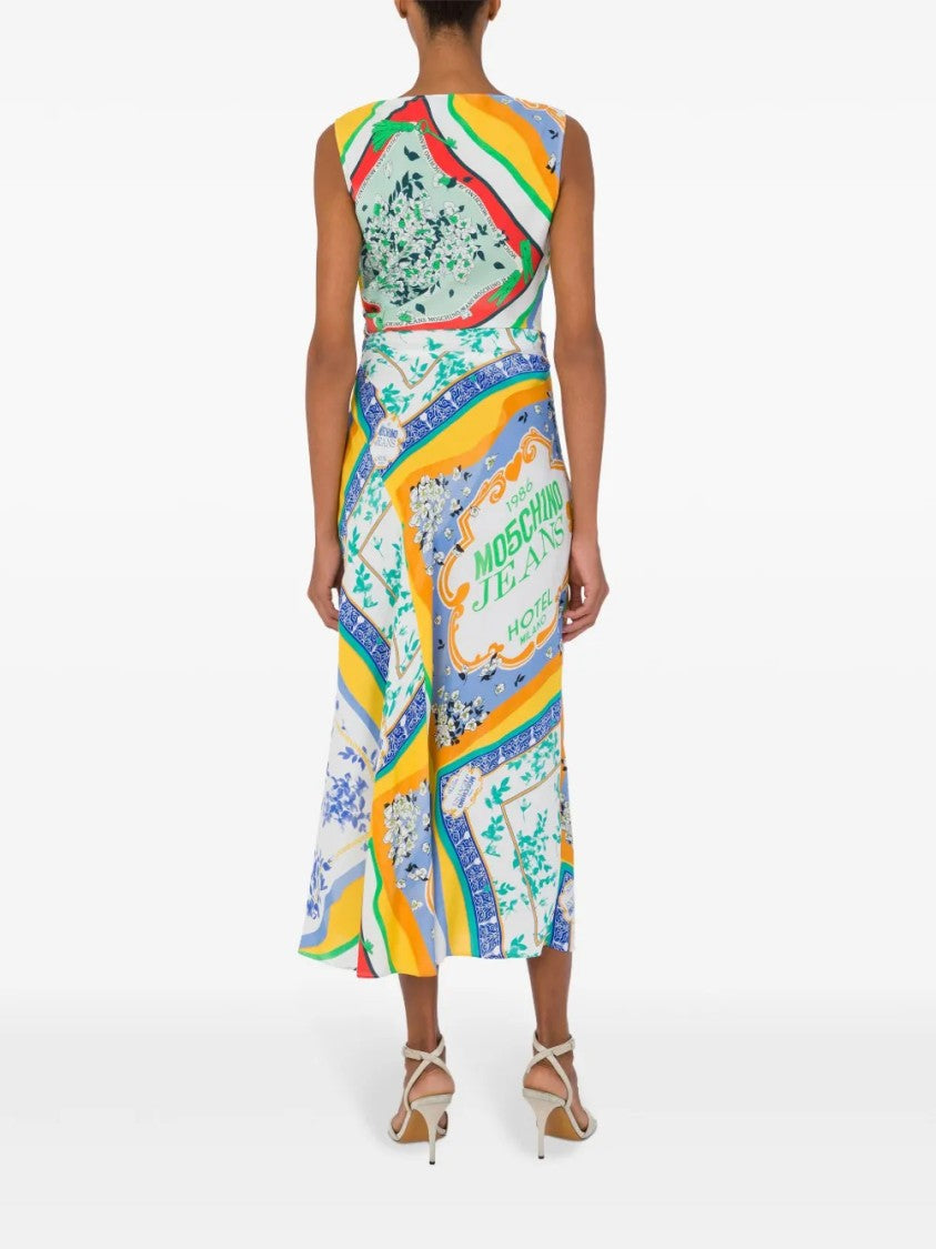 Moschino Classic Fitted Bodice Dress With Flared Skirt